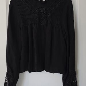 Zara Black Lace Detail Blouse